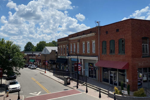 View of the town of Wake Forest, NC.